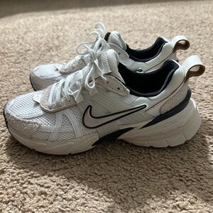 Nike White and Gray V2K sneakers